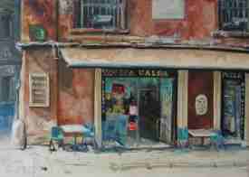 Tavola calda. Ölgemälde von Dr. Herbert Wiedergut, [herb-art]