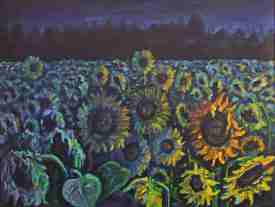 Sonnenblumen bei Nacht
