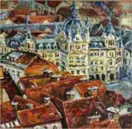 "Graz, Hauptplatz", Ölgemälde von Dr. Herbert [herb-art] Wiedergut
