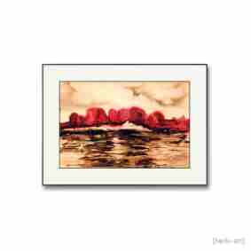 Reiseaquarell von den Seychellen