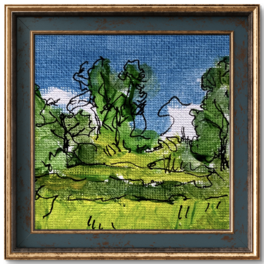 Sommer im Kurpark Bad Malente, Acrylminiatur von Dr. Herbert Wiedergut