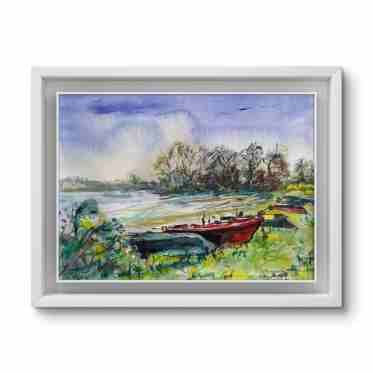 Kellersee bei Bad Malente, Acrlybild von Herbert Wiedergut