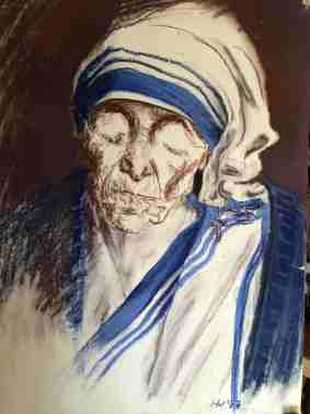 Mutter Theresa, Pastellportrait